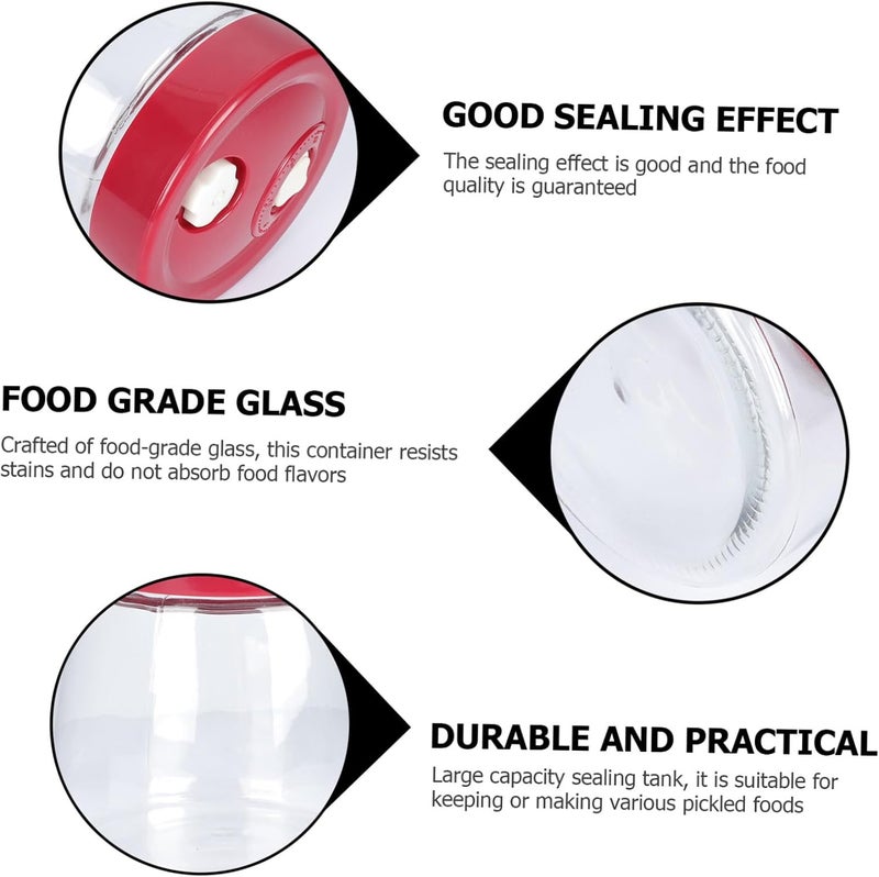 Glass Sealed Storage Jar 1000ml Multipurpose Glass Food Jar for Pickle Making and Fermentation, Airtight Kitchen Container for Home Canning and Meal Prep - Image 3