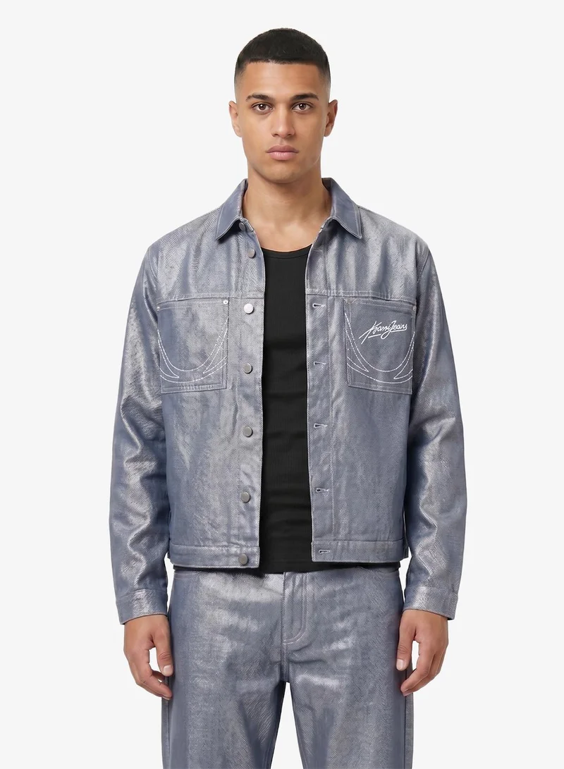 كارل كاني جاكيت جينز قصير فضي من كاني