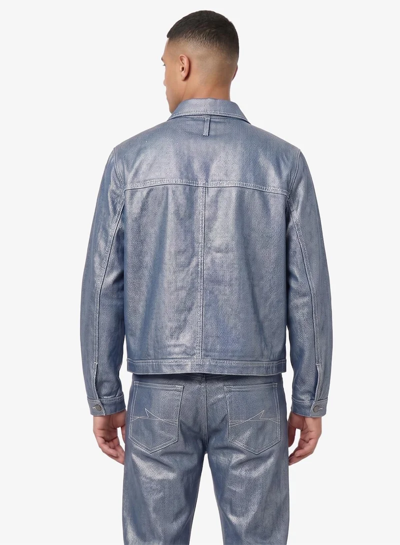 كارل كاني جاكيت جينز قصير فضي من كاني