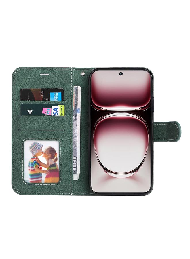 S-TOP Case For OPPO Reno12 Pro 5G Global Three Color Splicing Leather Phone Case - Image 4