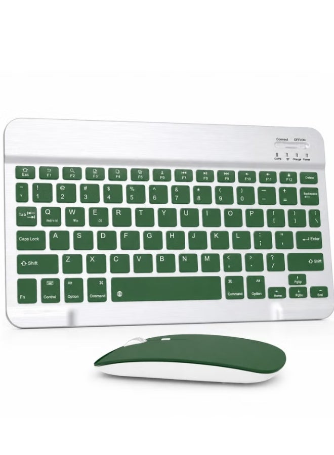 ELTRAZONE Wireless Bluetooth Keyboard & Mouse Combo – Ultra-Slim Rechargeable Silent Typing Set for Android, Windows, Tablets & Phones – Compact Portable Keyboard and Mouse – Dark Green - Image 1