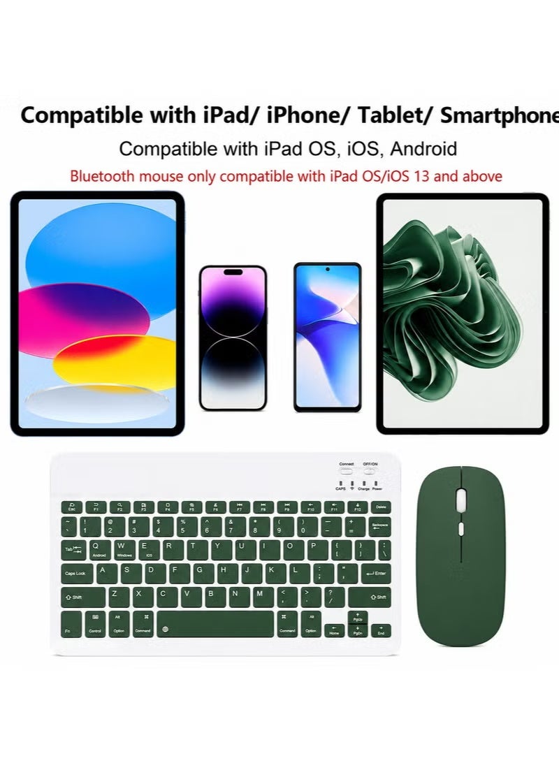 ELTRAZONE Wireless Bluetooth Keyboard & Mouse Combo – Ultra-Slim Rechargeable Silent Typing Set for Android, Windows, Tablets & Phones – Compact Portable Keyboard and Mouse – Dark Green - Image 3