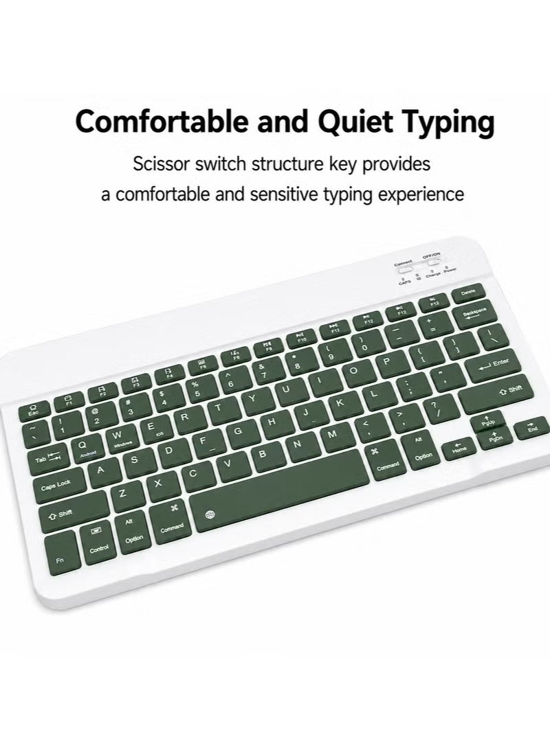 ELTRAZONE Wireless Bluetooth Keyboard & Mouse Combo – Ultra-Slim Rechargeable Silent Typing Set for Android, Windows, Tablets & Phones – Compact Portable Keyboard and Mouse – Dark Green - Image 4