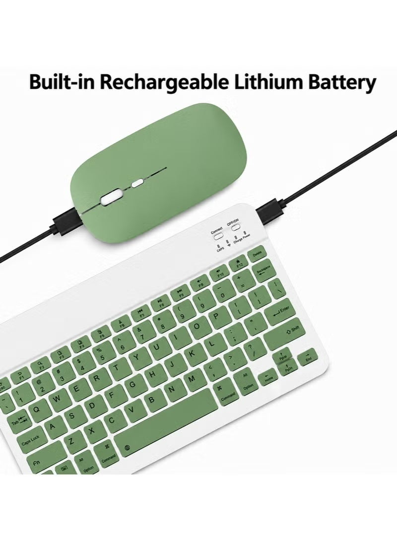 ELTRAZONE Wireless Bluetooth Keyboard & Mouse Combo – Ultra-Slim Rechargeable Silent Typing Set for Android, Windows, Tablets & Phones – Compact Portable Keyboard and Mouse – Dark Green - Image 5