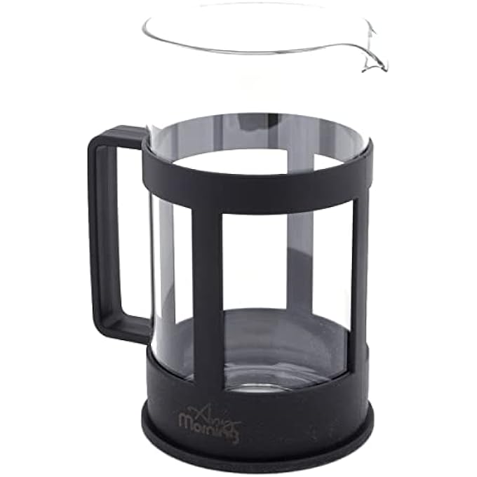 Any Morning French Press Coffee And Tea Maker Borosilicate Glass Coffee Press Stainless Steel Filter Durable And Heat Resistant Black 800 Ml 27 Oz 3 Cup - Image 5