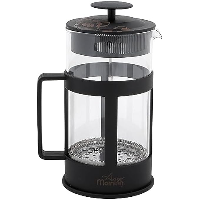 Any Morning French Press Coffee And Tea Maker Borosilicate Glass Coffee Press Stainless Steel Filter Durable And Heat Resistant Black 800 Ml 27 Oz 3 Cup - Image 2