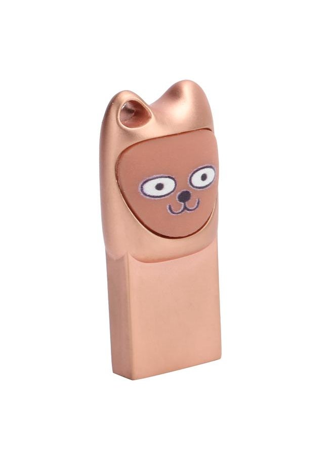 Thoraya Metal cartoon USB flash drive with mobile phone Android adapter Creative USB flash drive two-in-one bidding gift USB flash drive honey smile rose gold 64G  - Image 4