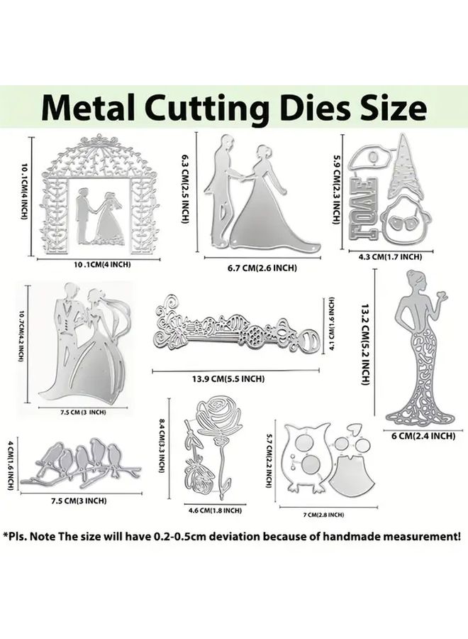 Elegant Wedding Die Cut Stencil 02 Bride Groom Silhouettes Metal Crafting DIY - Image 3