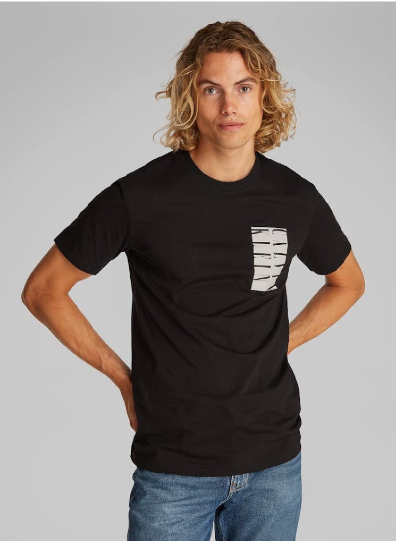 Calvin Klein Jeans Men's Graphic T-Shirt - Cotton, Black  - Image 1