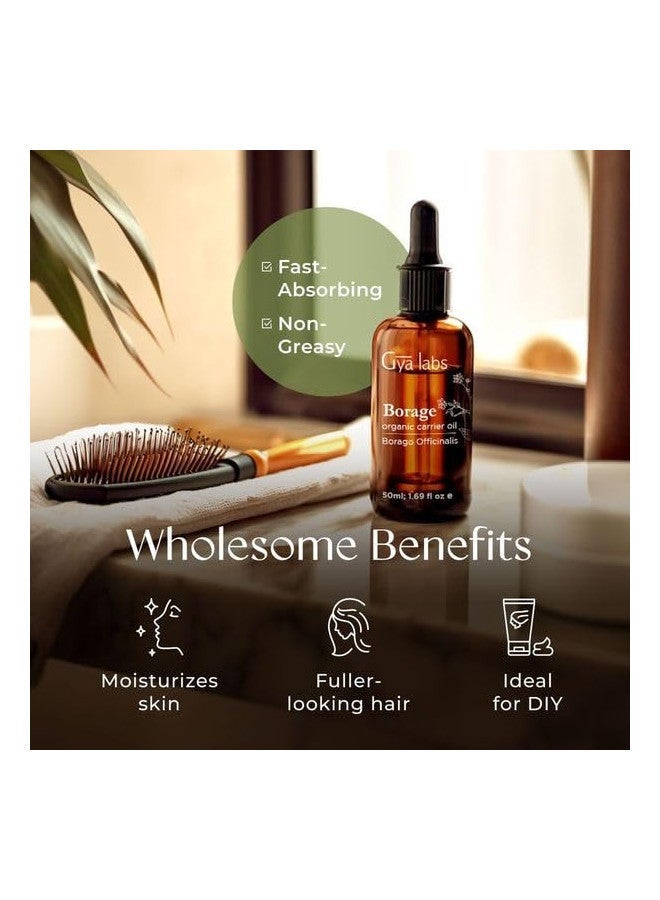 gya labs Organic Borage Oil For Skin Pure Borage Oil Cold Pressed For Hair Unrefined Borage Oil - Image 5