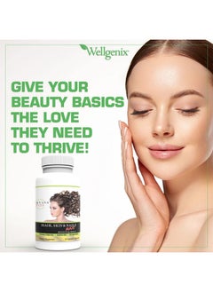 wellgenix Purvana Max Hair Skin And Nails Vitamin Capsules Double Strength Biotin 5000 Mcg Foti Root Vit A & B Folic Acid Grape Seed Extract Herbal Supplement (90 Ct) (1 Pack)  - Image 3