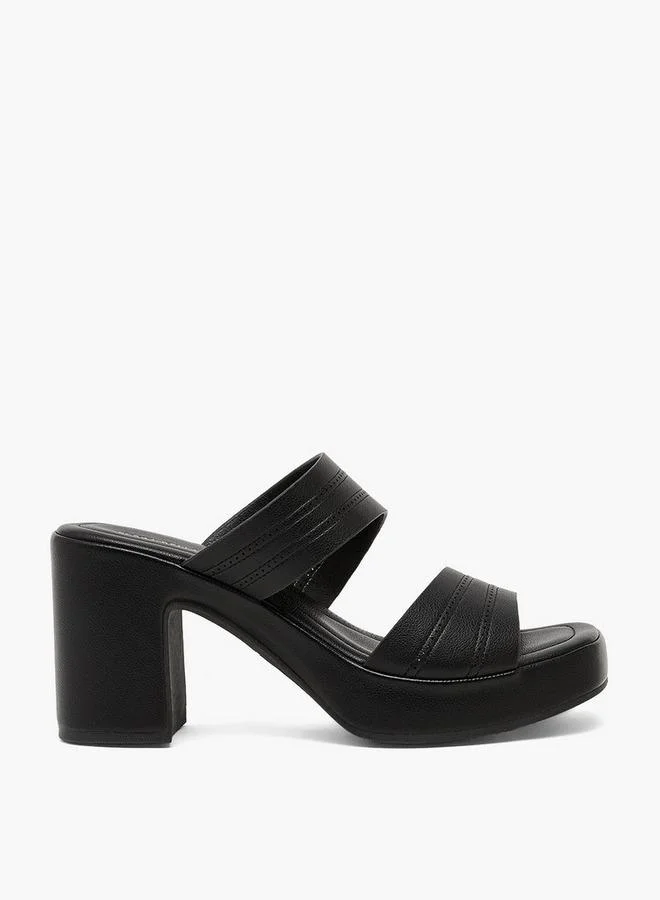 Flora Bella By Shoexpress BLACK Women Slip On Block Heels for Women | Best Price UAE