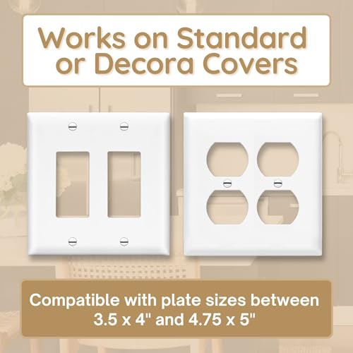 Storage Theory Power Perch Double Outlet Shelf with Cord Storage – Wall Outlet Shelf for Electric Toothbrush & Bathroom Organization – Small Wall Shelves for Apple Homepod Mini, Alexa Holder – White, 1-Pack - Image 4