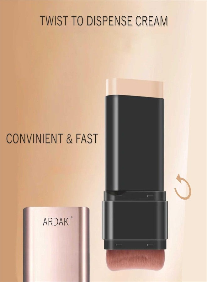ARDAKI Foundation for Women 2 in 1 Foundation Stick with Built in Brush, Cream Foundation for Women, Makeup Long Lasting Foundations Concealers, Blendable & Lightweight Face Makeup (Natural, 1 PCS) - Image 5