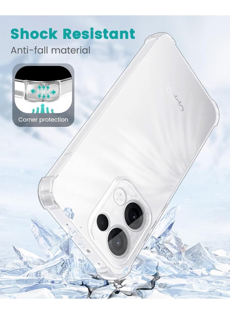 Case for OPPO Reno 13 5G, Ultra Transparent Silicone Shockproof Protective Case with Reinforced Corners, Clear Thin Soft TPU Bumper Cover - Image 2