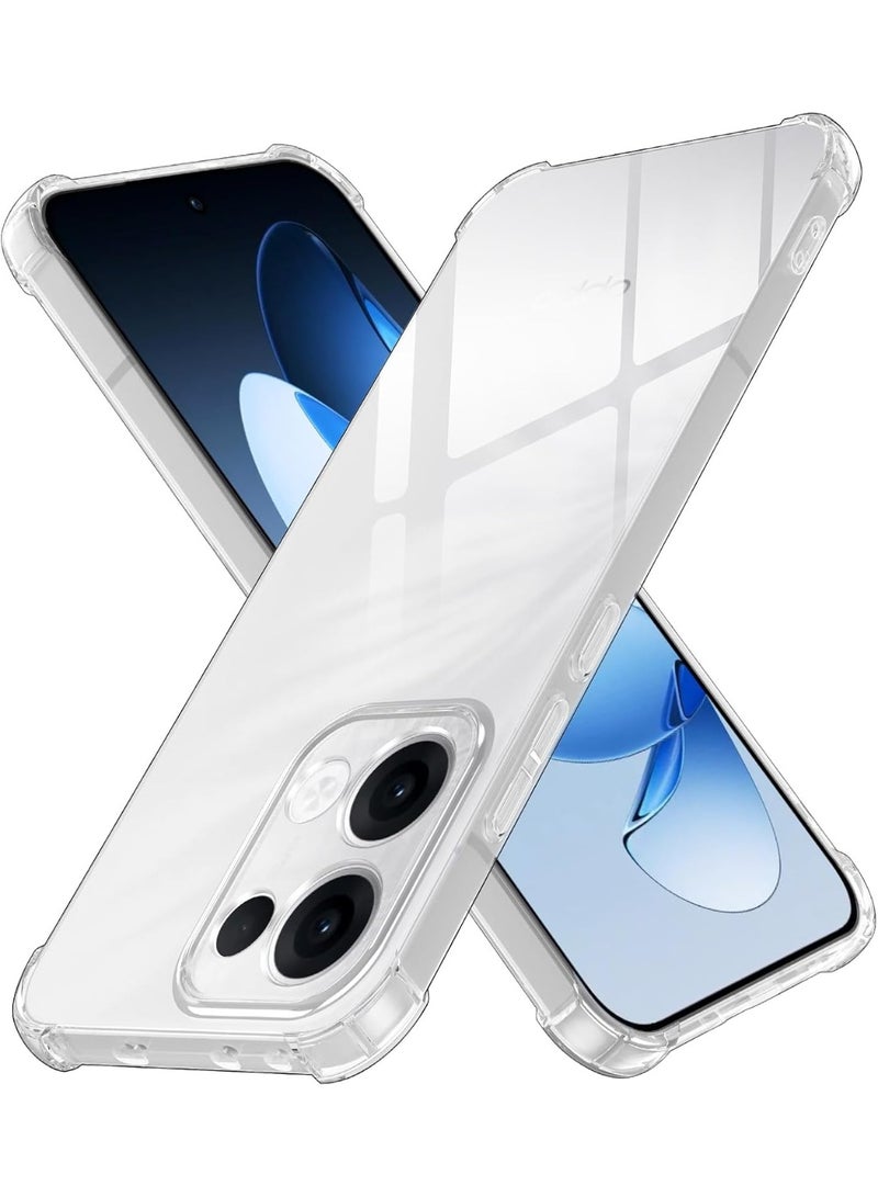 Case for OPPO Reno 13 5G, Ultra Transparent Silicone Shockproof Protective Case with Reinforced Corners, Clear Thin Soft TPU Bumper Cover - Image 1