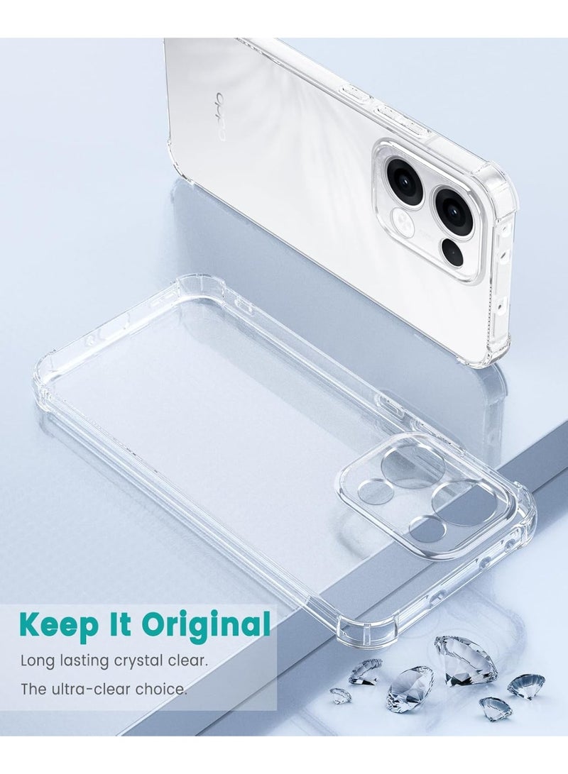 Case for OPPO Reno 13 5G, Ultra Transparent Silicone Shockproof Protective Case with Reinforced Corners, Clear Thin Soft TPU Bumper Cover - Image 3