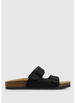 eclipse Black Leather Women's Slippers  - Image 1