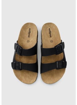 eclipse Black Leather Women's Slippers  - Image 4
