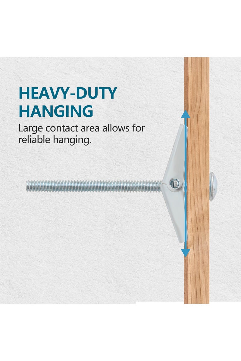 ZFHDBM 40Pcs Heavy Duty Hollow Wall Anchors for Drywall Ceiling, Toggle Bolts and Wing Nut Kit, Metal Drywall Anchors and Screws Assortment Set, 3 Sizes Butterfly Anchors for Hanging 1/8, 3/16, 1/4 - Image 5