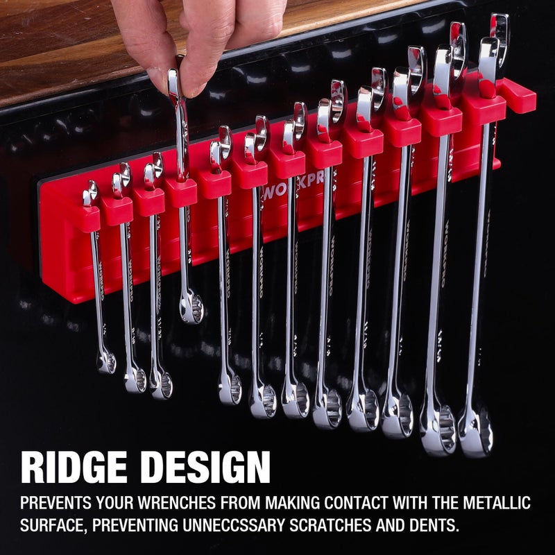 WORKPRO 2-Piece Magnetic Wrench Organizer, 24 Slots Wrenches Holder Fits SAE (5/16â€ to 3/4â€) and Metric (9 mm to 20 mm), Premium Quality Wrench Rack Set to Keep Wrenches Organized - Image 5
