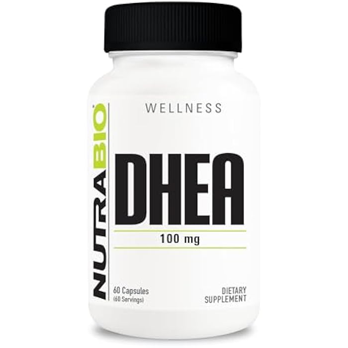 NutraBio DHEA Supplement- for Men and Women- DHEA (100 mg) 60 Capsules - Image 1
