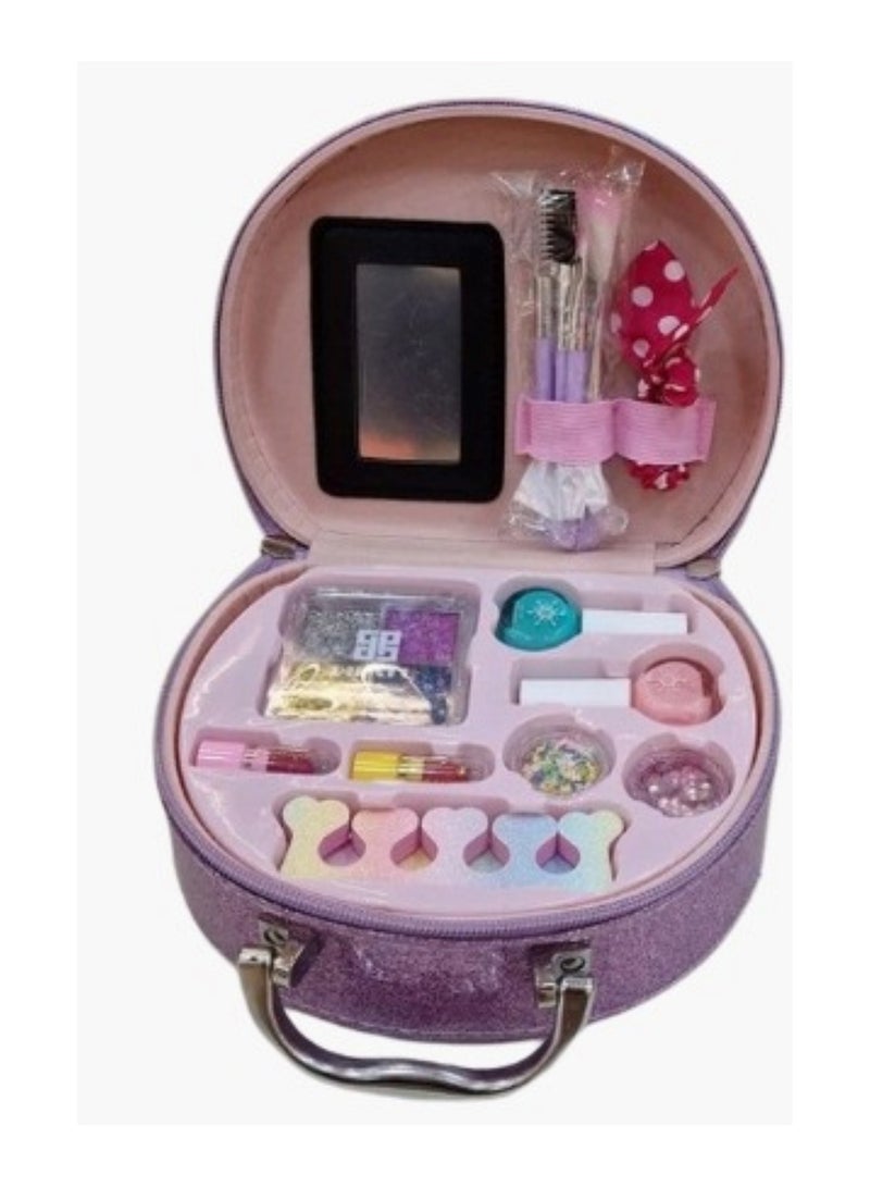 Kids Toys Pretty in Purple Makeup Kit Stylish Storage Case for Beauty Essentials  - Image 1