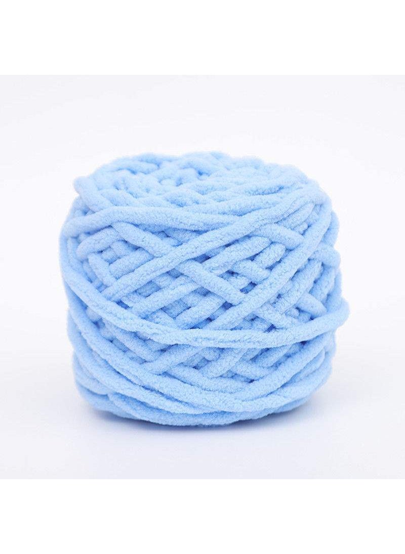Generic - Ice Cream Striped Soft Thick Yarn Handmade Diy Knitted Scarf Yarn Ball Crochet Hook Slipper Self-knitted Ball 60 light blue - Image 1