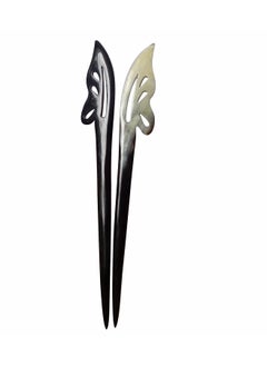 Buffalo Horn Hair sticks Handmade Hair Sticks are Carved by Hand Hair chopstick for Buns Hair Chopsticks for Women Natural horn Butterfly hair sticks black