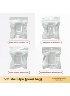 For Apple Headset Airpods4 Wireless Bluetooth Protective Cover TPU Transparent Material-Color:Tpu Soft Shell + Pearlescent Bag-Applicable Models:Airpods4 Model: With Hanging Ears