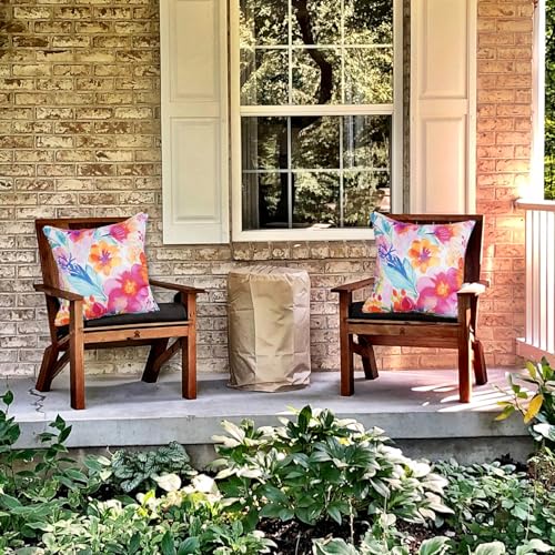 TAJWE Outdoor Pillow Covers 18x18 Inch Set of 2 White Floral Waterproof Throw Pillowcases Modern Farmhouse Decorative Square Cushion Cases for Patio Furniture Garden Bench Porch Decor - Image 3
