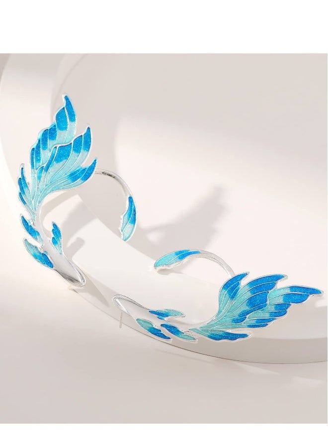 Metal Elf Ear Cuffs Fairy Earrings Blue Anime Style for Women - Image 5