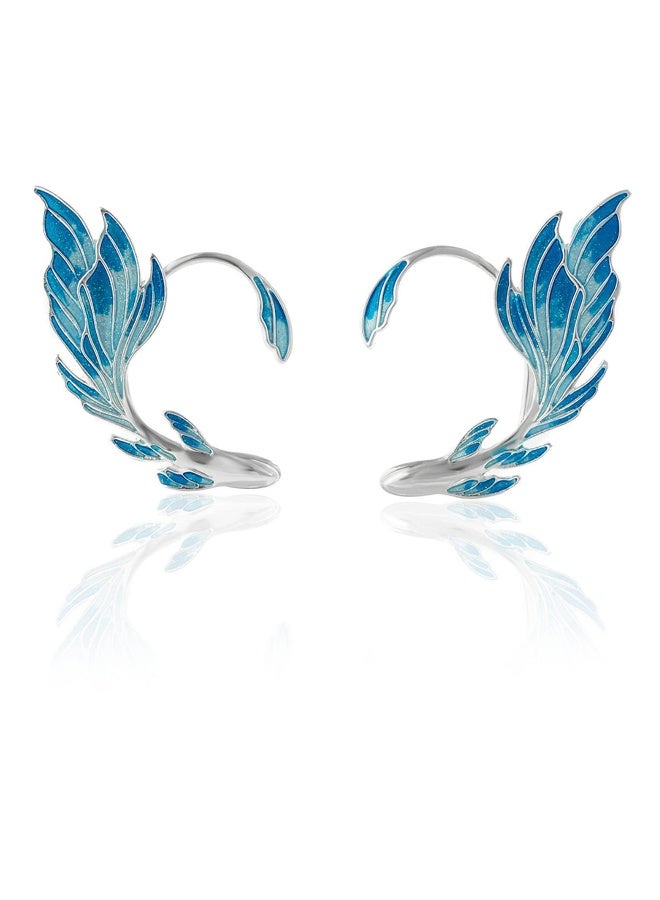 Metal Elf Ear Cuffs Fairy Earrings Blue Anime Style for Women - Image 1
