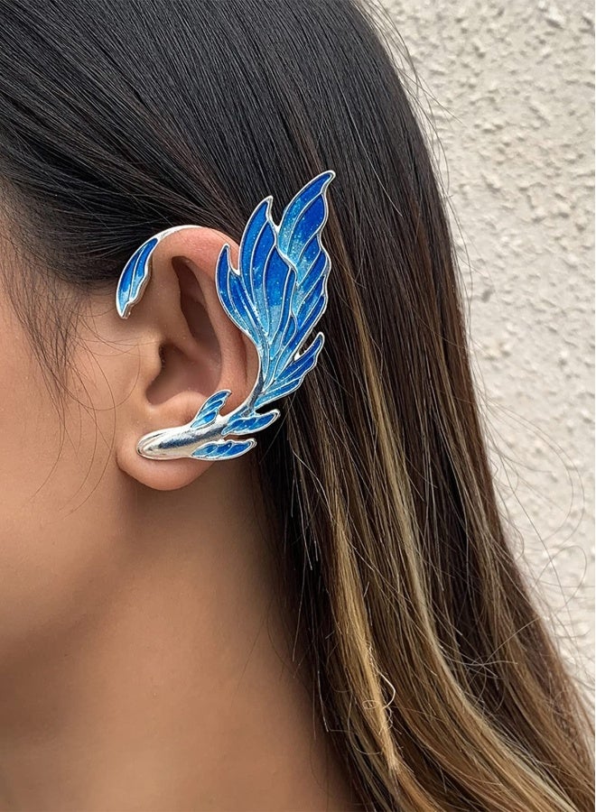 Metal Elf Ear Cuffs Fairy Earrings Blue Anime Style for Women - Image 3