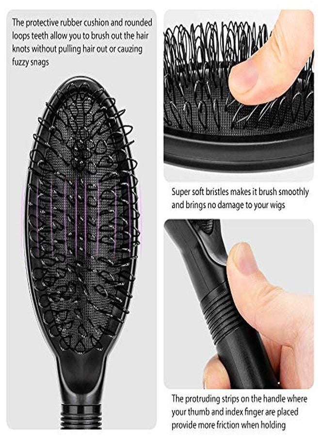 Dreamlover - Wig Brush For Synthetic Wigs, Synthetic Wig Brush For Human Hair, Wig Comb For Lace Front, 4 Pack - Image 1