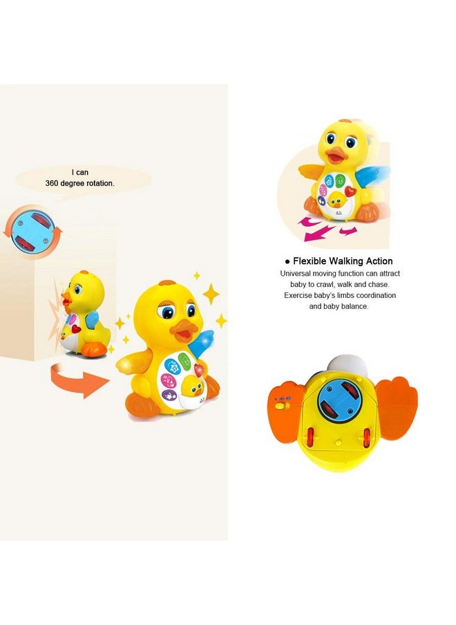 Yiosion Musical Flapping Yellow Duck Interactive Action Educational Learning Walking Light Up Dancing Toy For 1 Year Old Baby Toddler Infant  - Image 5