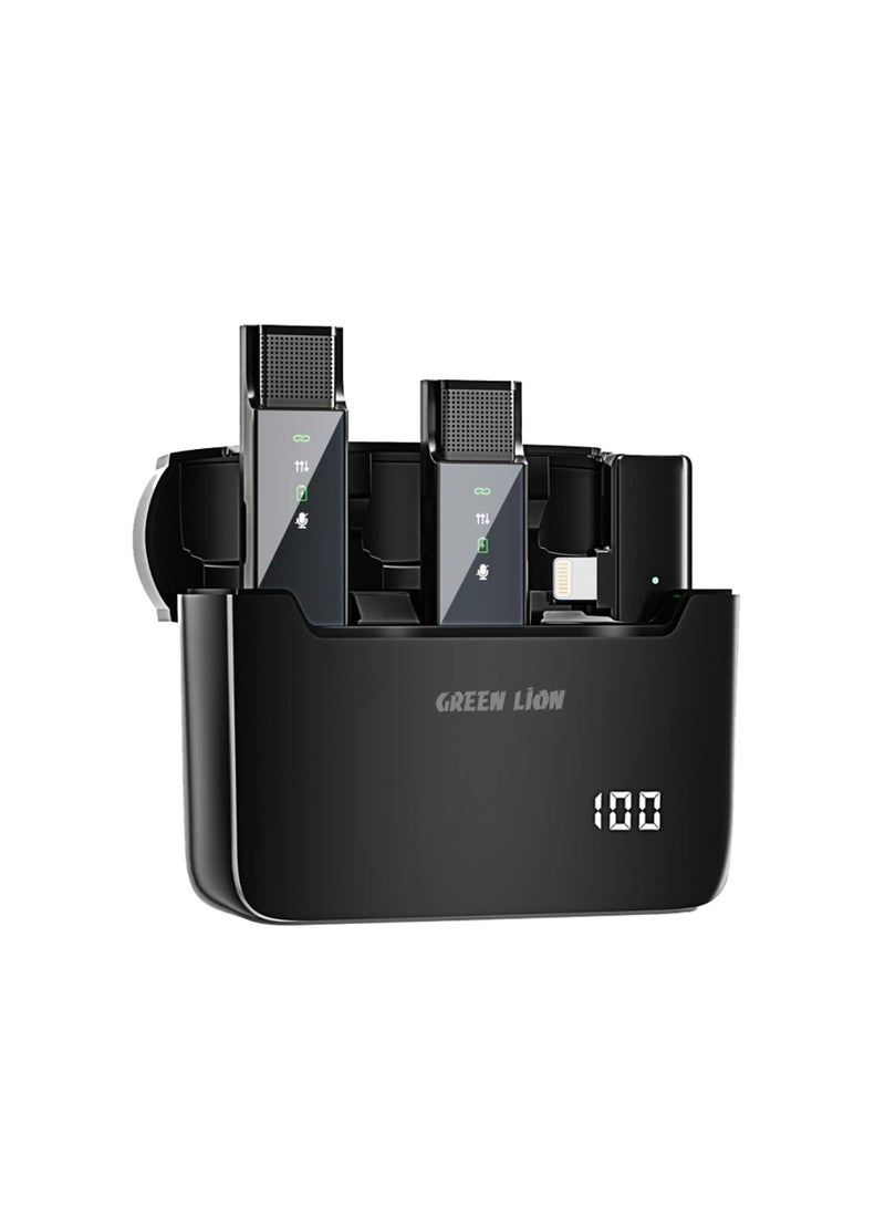 GREEN LION 2 in 1 Digital Display Microphone ( Lightning Connector ) - Black - Image 1