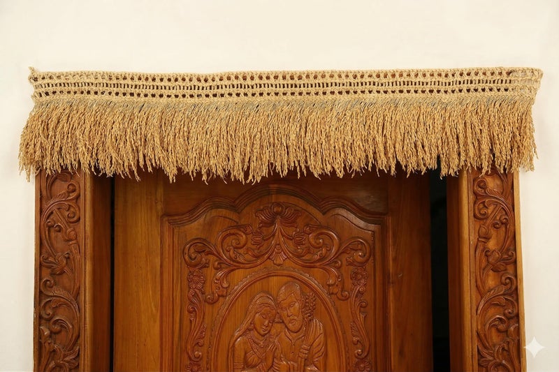 SUVASANE Paddy Torana with Paddy Grains,1 Natural Paddy Door Torana 3.5 feet (1 Paddy Torana Length-42inches) Height-9 inches - Image 1