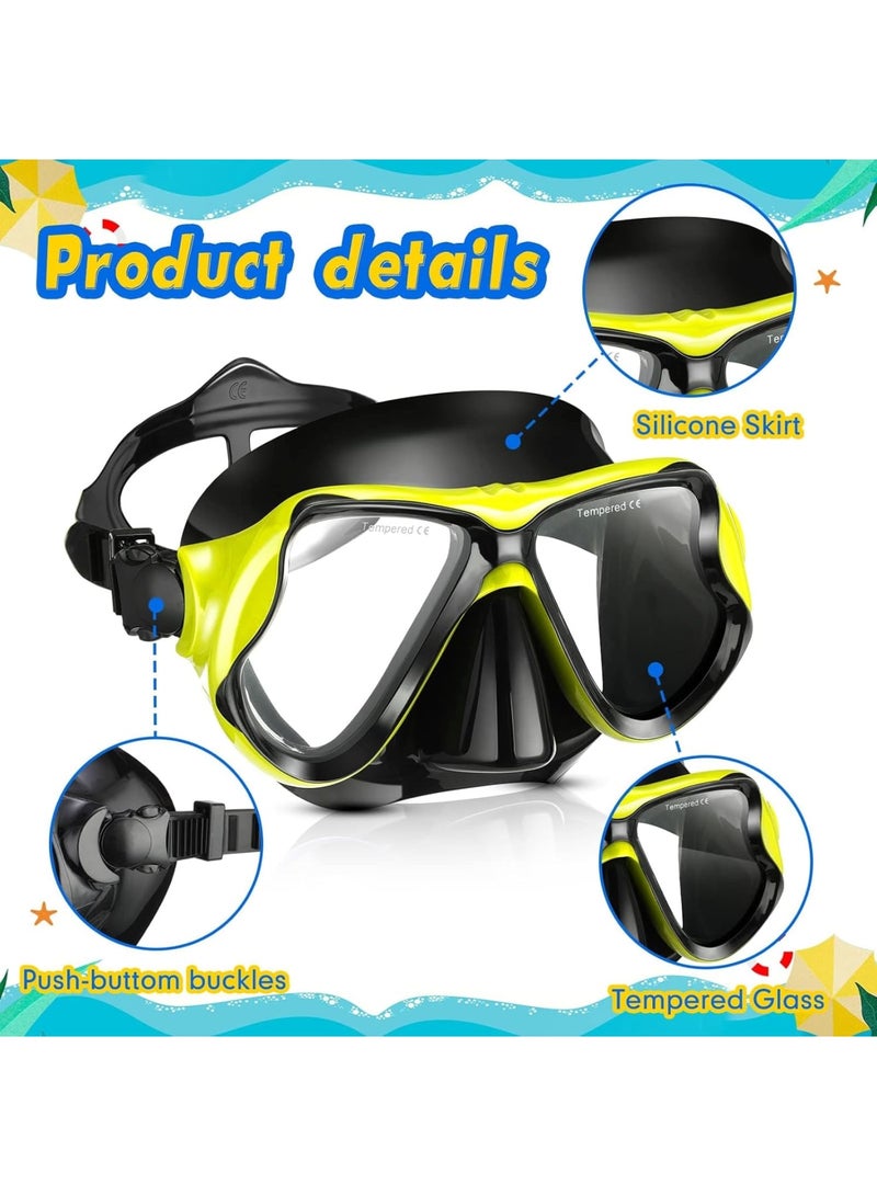 SOLARAE 2 Pack Diving Mask Adult Swimming Snorkel Mask Clear View Swimming Goggles with Nose Cover Anti Fog Swim Mask Tempered Glass Snorkeling Goggles for Diving Snorkeling Swimming - Image 3