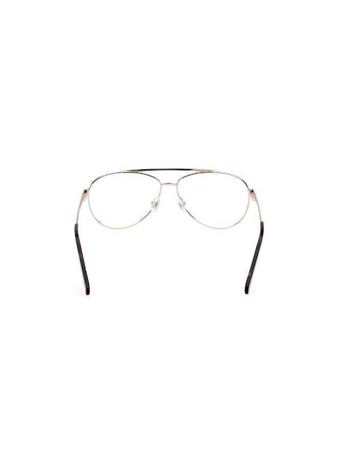 GUESS Gu50076 Pilot Metal Frames For Men Size 58, Shiny Pale Gold - Image 4