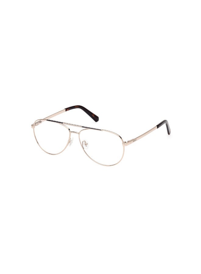 GUESS Gu50076 Pilot Metal Frames For Men Size 58, Shiny Pale Gold - Image 1