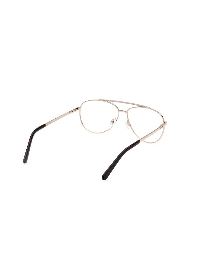 GUESS Gu50076 Pilot Metal Frames For Men Size 58, Shiny Pale Gold - Image 5