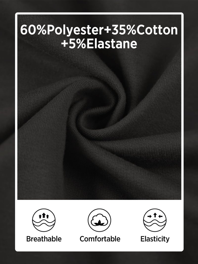 PLEPAN Men's 2 Piece Sweatsuit Lightweight Long Sleeve Crewneck Pullover Jogger Sweatpants Matching Lounge Sets Casual Athletic Outfits Tracksuit Black X-Large - Image 4