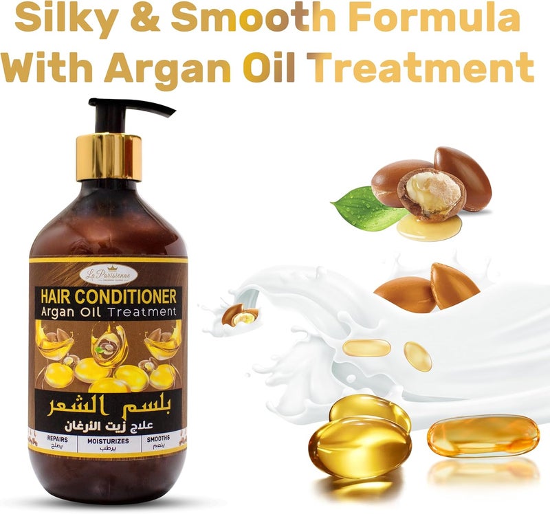 ECOLYTE+ La Parisienne Premium Luxury Conditioner with Argan Oil Treatment - 500 ml for Smooth and Strong Hair - Image 3