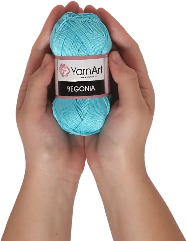 YarnArt 10 Skein Yarnart Begonia Yarn 100 Mercerized Cotton Each 176 Oz 50g  185 Yrds 169m Fine Sport 2 Pink and Blue Set - Image 4