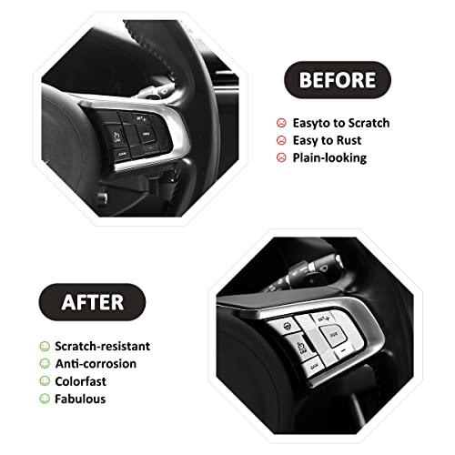 Yiwang Aluminum Alloy Car Steering Wheel Button Frame Sticker 10 Pcs For Jaguar XF XF E-PACE/F-PACE/F-TYPE(High Match) - Image 2
