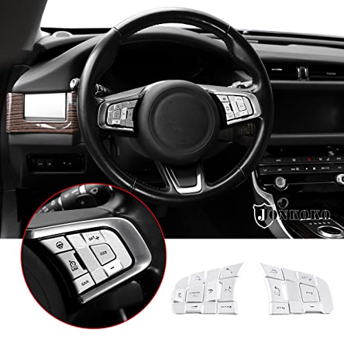 Yiwang Aluminum Alloy Car Steering Wheel Button Frame Sticker 10 Pcs For Jaguar XF XF E-PACE/F-PACE/F-TYPE(High Match) - Image 1