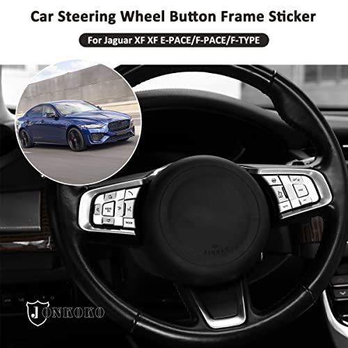 Yiwang Aluminum Alloy Car Steering Wheel Button Frame Sticker 10 Pcs For Jaguar XF XF E-PACE/F-PACE/F-TYPE(High Match) - Image 4