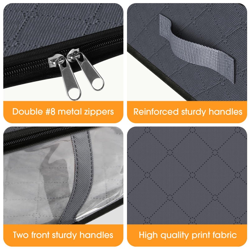 StorageRight Under Bed Storage Bags 3 Pack, 40L Large Clothes & Comforter Storage Containers with Clear Window, Breathable Fabric Organizer for Blankets, Bedding, Seasonal Clothing - Image 3