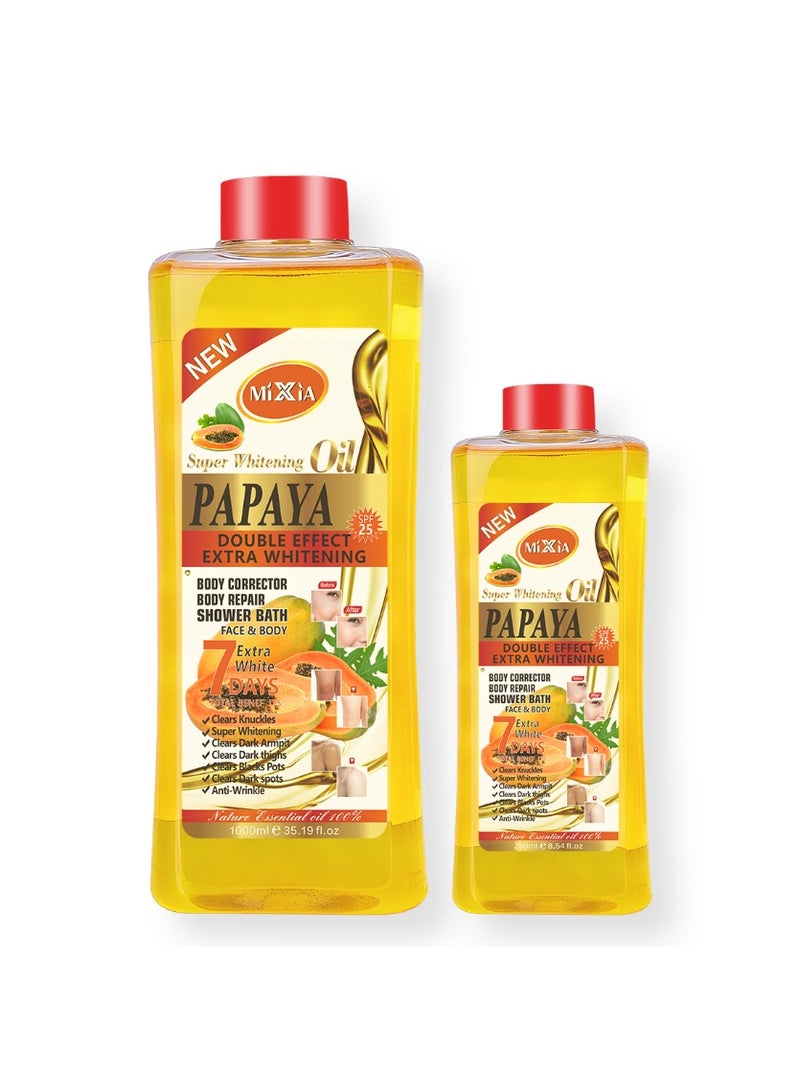MIXIA Red Cap Papaya Massage Oil Set 1000ml + 250ml Moisturizes Skin, Smoothes and Hydrates, Massage Base Oil, Home Spa Care - Image 4